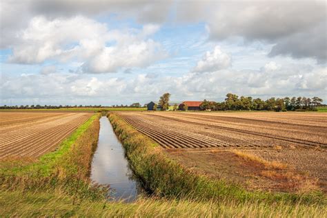 Panoramisch uitzicht over het Zeeuwse polderlandschap rondom Ovezande, met bloemdijken en akkers.