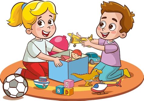 Illustratie van kinderen die samen spelen met een vliegveld speelset