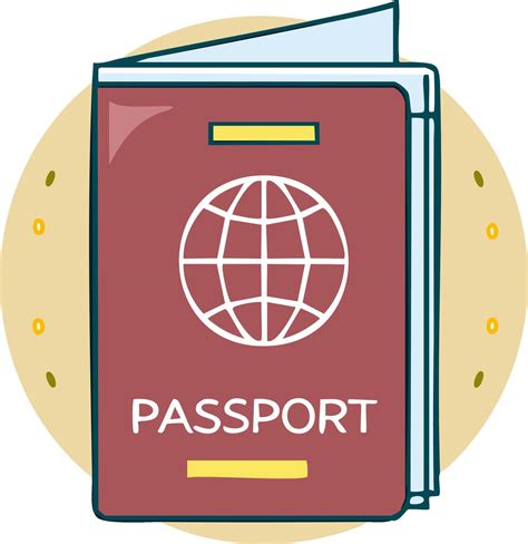 illustratie van een paspoort met een visum, symbool voor internationale reizen