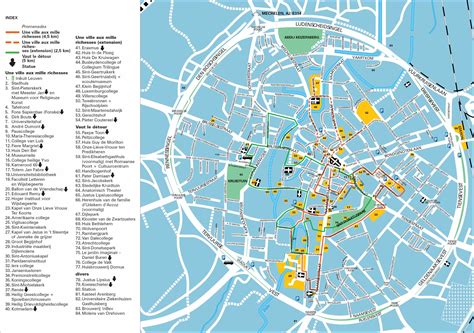 plattegrond van Leuven met aanduiding van de kerstmarktlocaties en parkeergelegenheden