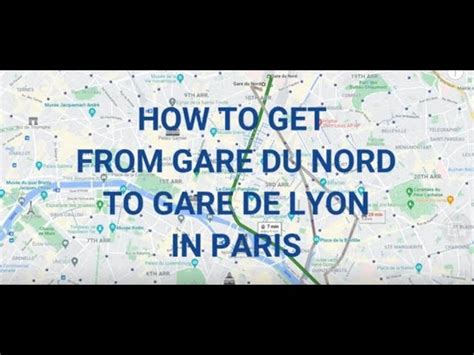 Infographic met de route van Gare du Nord naar Gare de Lyon in Parijs