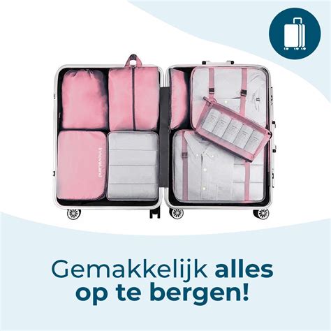 Set van kleurrijke packing cubes voor het organiseren van bagage