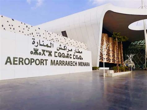 Foto van de aankomsthal op Marrakech Menara Airport.