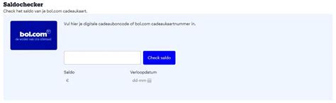 Screenshot van de Saldochecker op de Efteling website