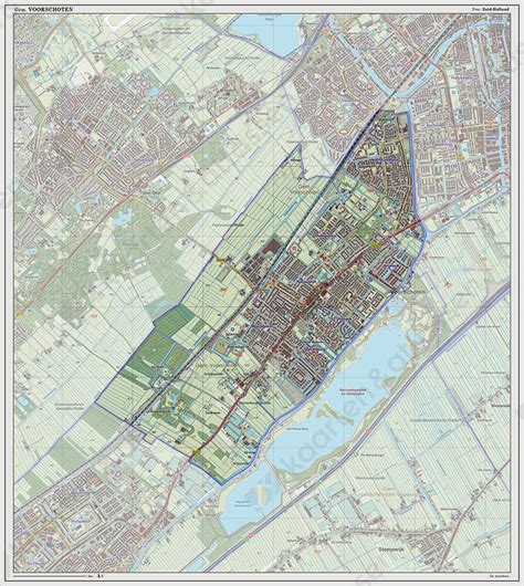Kaart met de locatie van Voorschoten en omliggende steden