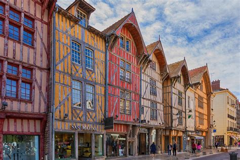 Karakteristieke vakwerkhuizen in het oude centrum van Troyes