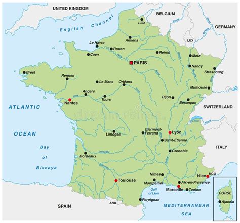 Kaart van Missouri met de belangrijkste toeristische routes en steden aangegeven.