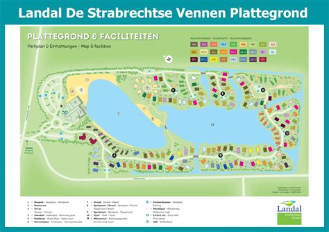 Overzichtskaart van Landal Strabrechtse Vennen, met de ligging ten opzichte van natuurgebieden en faciliteiten.