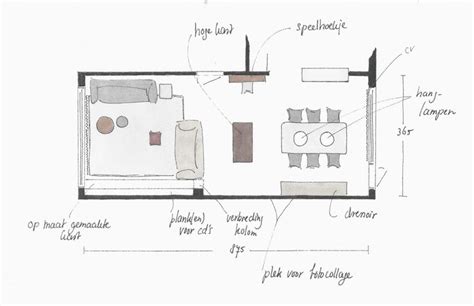 Plattegrond van het Chalet aan de Rotte met de indeling van de slaapkamer, woonkamer en kitchenette