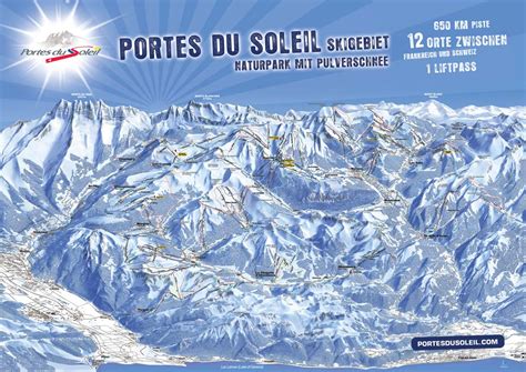 Overzichtskaart van het skigebied Les Portes du Soleil