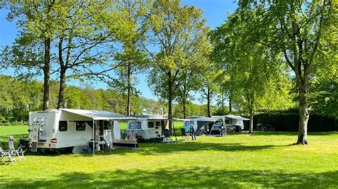 Overzicht van de kampeerplaatsen met groenvoorzieningen