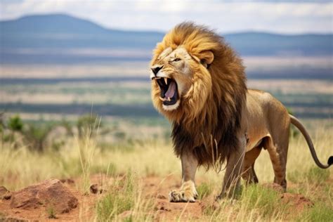 illustratie van een leeuw die een man aanvalt