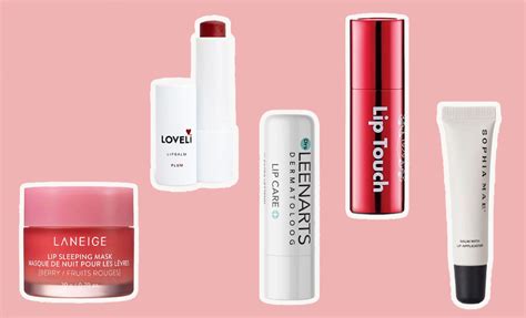 Overzicht van verschillende lippenbalsems met SPF.