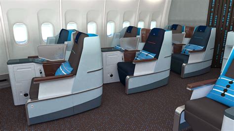 Interieur van KLM Business Class met full-flat stoel