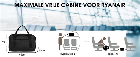 Handbagage in vliegtuigcabine onder stoel