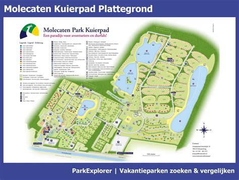 Plattegrond van een Molecaten vakantiepark met verschillende accommodatietypes
