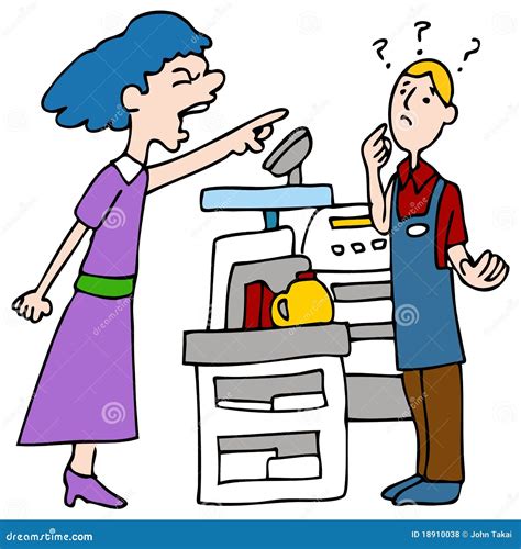 illustratie van een boze klant die een pakketje terugstuurt