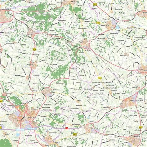 Kaart van de Achterhoek met de locatie van Landal De Vlinderhoeve en nabijgelegen steden