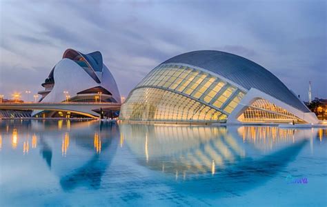Artistieke impressie van de Stad van Kunsten en Wetenschappen in Valencia