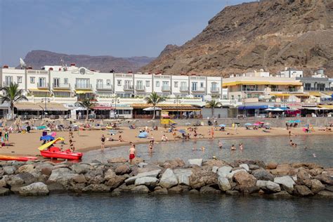 Overzichtskaart van de verschillende verblijfsgebieden in Puerto de Mogán