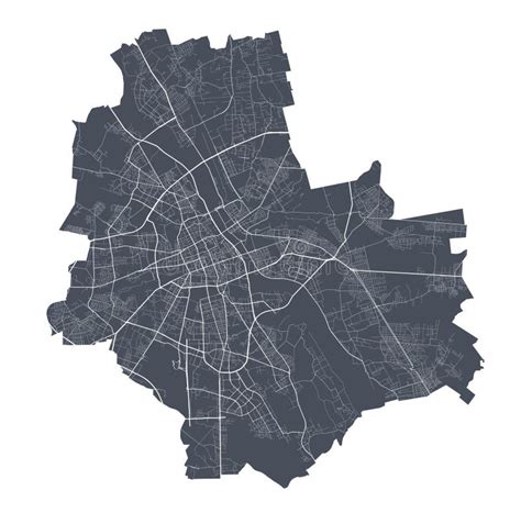 Gedetailleerde stadsplattegrond van Warschau