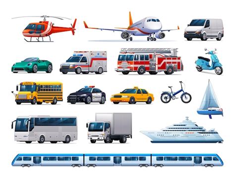Illustratie van diverse voertuigen, waaronder personenauto's, bestelwagens en bussen, die de breedte van het aanbod van Wensink Autoverhuur symboliseren.