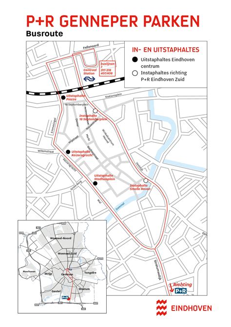 plattegrond P+R Genneper Parken met bushaltes