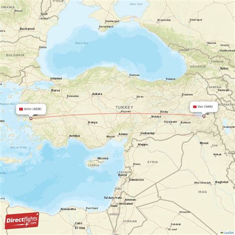 Kaart van de ligging van Izmir Adnan Menderes Airport ten opzichte van het centrum van Izmir