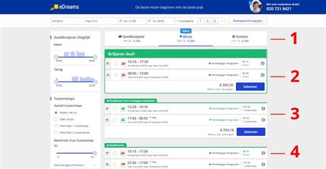 Screenshot van het boekingsproces op eDreams met de 'Smart Choice'-optie.