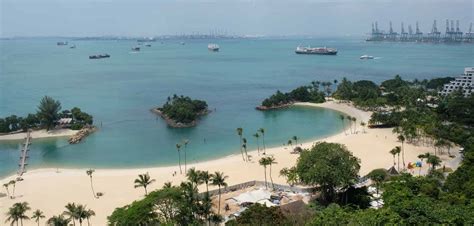 Uitzicht op een van de stranden op Sentosa Island