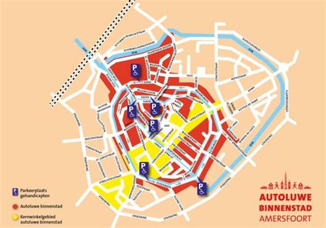 Kaart van Amersfoort met de locatie van NH Amersfoort aangegeven nabij het centraal station en het historische centrum.