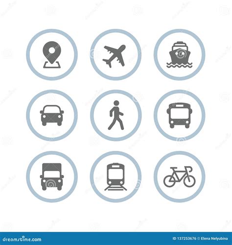 Illustratie van verschillende vervoersopties: auto, trein, fiets, deelscooter