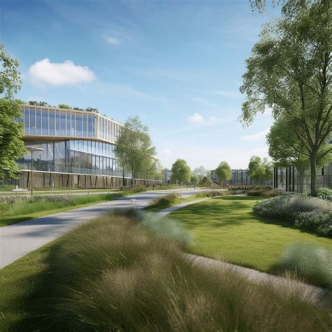 Visual representation of the ecological vision for Schiphol Trade Park, showing integration of nature and business