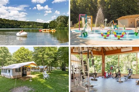 Een rustige camping met een meer en waterspeeltuin