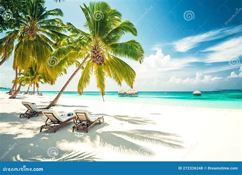 Panoramisch uitzicht op een tropisch strand met wuivende palmen en helderblauw water in de Dominicaanse Republiek