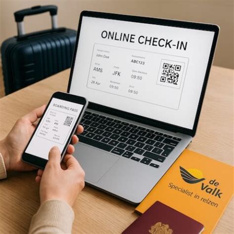 Infographic met de stappen voor online inchecken bij Emirates