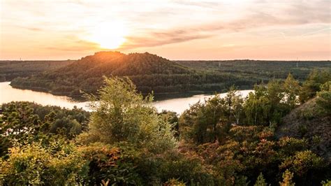 panoramisch uitzicht over heidevelden en dennenbossen van Nationaal Park Hoge Kempen