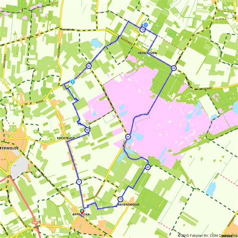 Overzichtskaart van de Veluwe met belangrijke bezienswaardigheden en dorpen