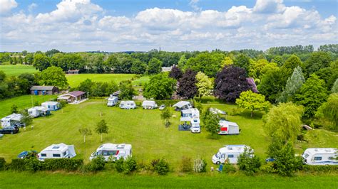 Overzicht van de camping met groene zones en accommodaties