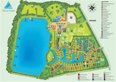 Plattegrond van Vakantiepark Hof van Zeeland met de ligging van het park ten opzichte van het Omnium zwemparadijs.