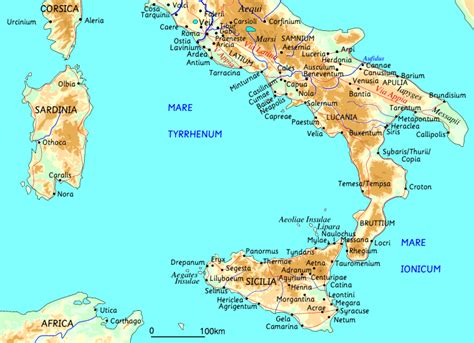 Kaart van Zuid-Italië met de locatie van Bari