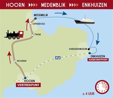 Overzichtskaart van de Historische Driehoek met Hoorn, Medemblik en Enkhuizen