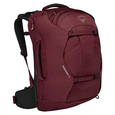 Schematische weergave van de indeling van de Osprey Fairview 40L backpack