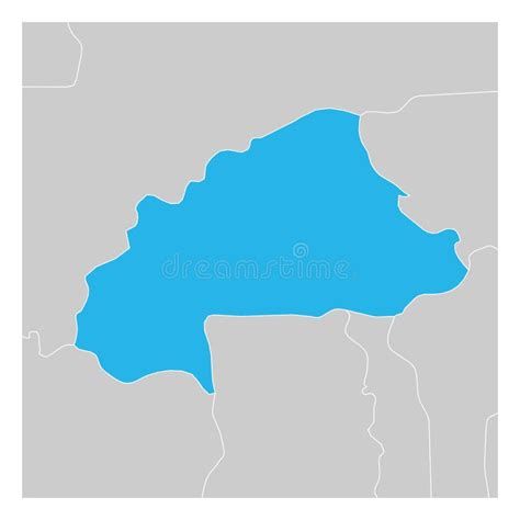Kaart van Burkina Faso met buurlanden