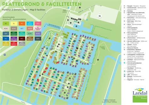 Overzichtskaart van Landal Reeuwijkse Plassen met de ligging van waterwoningen en faciliteiten