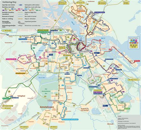 overzichtelijke kaart van de route van buslijn 195 van Amsterdam Lelylaan naar Schiphol Knooppunt Noord