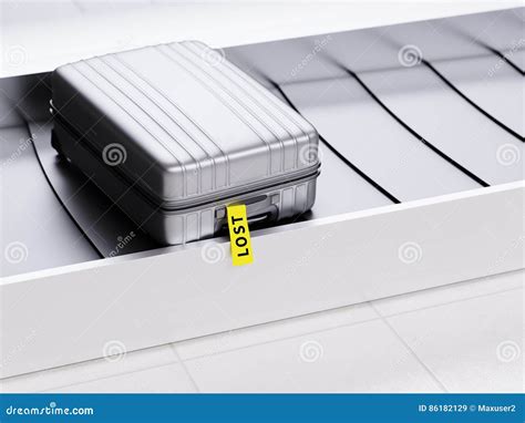 illustratie van een verloren koffer op een luchthavenband