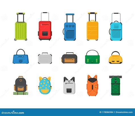 illustratie van verschillende soorten bagage