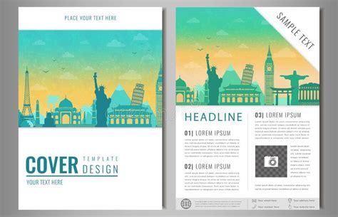 Illustratie van een opengevouwen reisbrochure met inspirerende reisbestemmingen.