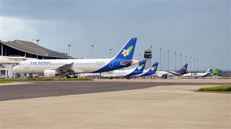 Luchtfoto van Wattay International Airport (VTE) in Vientiane